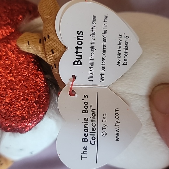 Ty Snowman Buttons The Beenie Boo Collection - Picture 4 of 5